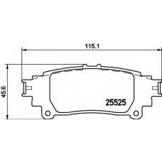 8DB 355 020-001 HELLA Комплект тормозных колодок, дисковый тормоз