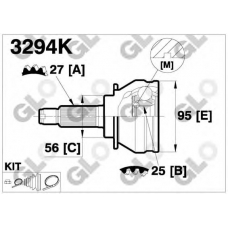 3294K GLO Шарнирный комплект, приводной вал
