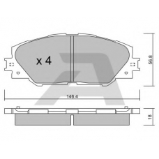 BPTO-1011 AISIN Комплект тормозных колодок, дисковый тормоз