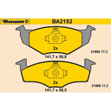 BA2152 BARUM Комплект тормозных колодок, дисковый тормоз