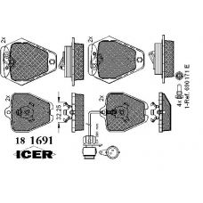 181691 ICER Комплект тормозных колодок, дисковый тормоз