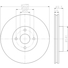 8DD 355 115-741 HELLA PAGID Тормозной диск