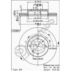 09.5254.20 BREMBO Тормозной диск