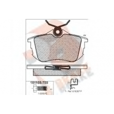 RB1165-700 R BRAKE Комплект тормозных колодок, дисковый тормоз