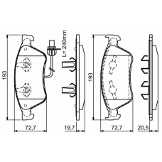 0 986 494 200 BOSCH Комплект тормозных колодок, дисковый тормоз