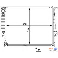 8MK 376 722-531 HELLA Радиатор, охлаждение двигателя