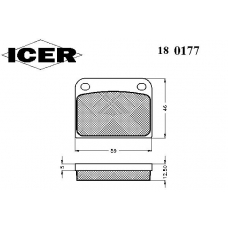 180177 ICER Комплект тормозных колодок, дисковый тормоз