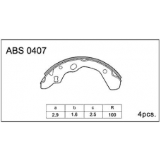 ABS0407 Allied Nippon Колодки барабанные