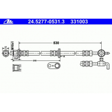 24.5277-0531.3 ATE Тормозной шланг