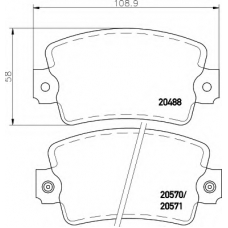 8DB 355 007-171 HELLA Комплект тормозных колодок, дисковый тормоз