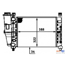 8MK 376 713-521 HELLA Радиатор, охлаждение двигателя