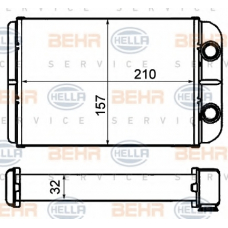 8FH 351 308-231 HELLA Теплообменник, отопление салона