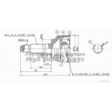 MA-2C0I ASHUKI Шарнирный комплект, приводной вал