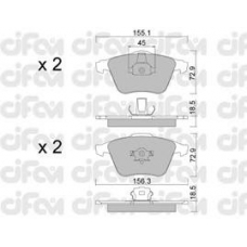 822-549-3 CIFAM Комплект тормозных колодок, дисковый тормоз