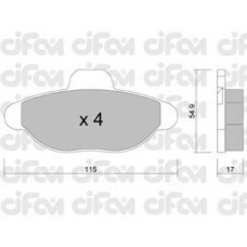 822-137-0 CIFAM Комплект тормозных колодок, дисковый тормоз