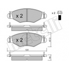 22-0254-1 METELLI Комплект тормозных колодок, дисковый тормоз