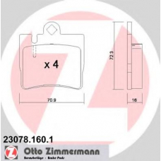 23078.160.1 ZIMMERMANN Комплект тормозных колодок, дисковый тормоз