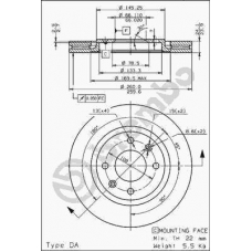 09.6932.10 BREMBO Тормозной диск