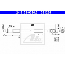 24.5123-0380.3 ATE Тормозной шланг