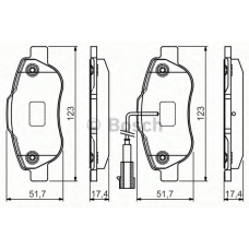 0 986 495 097 BOSCH Комплект тормозных колодок, дисковый тормоз