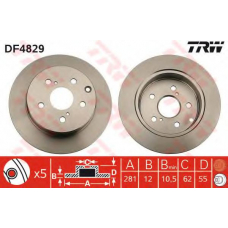 DF4829 TRW Тормозной диск