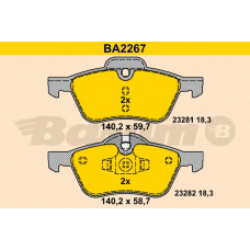 BA2267 BARUM Комплект тормозных колодок, дисковый тормоз
