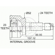 OJ-0472 InterParts Шарнирный комплект, приводной вал