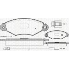 8110 28010 TRIDON Brake pads - front