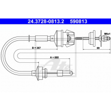 24.3728-0813.2 ATE Трос, управление сцеплением