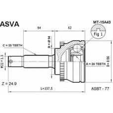 MT-15A43 ASVA Шарнирный комплект, приводной вал