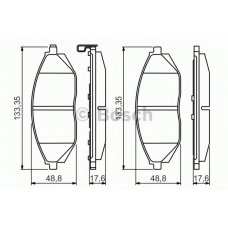 0 986 495 349 BOSCH Комплект тормозных колодок, дисковый тормоз