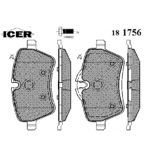 181756 ICER Комплект тормозных колодок, дисковый тормоз