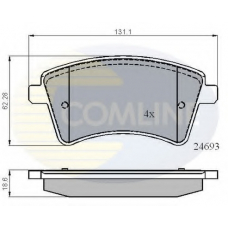 CBP01707 COMLINE Комплект тормозных колодок, дисковый тормоз