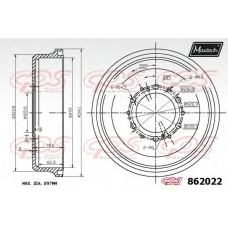 862022.0000 MAXTECH Тормозной барабан