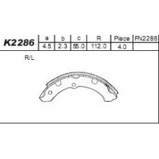 K2286 ASIMCO Комплект тормозных колодок