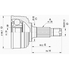 CVJ5051.10 OPEN PARTS Шарнирный комплект, приводной вал