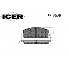 180630 ICER Комплект тормозных колодок, дисковый тормоз