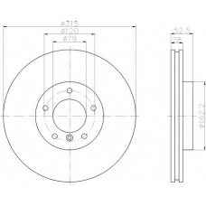 8DD 355 104-091 HELLA Тормозной диск