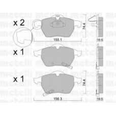 22-0118-2 METELLI Комплект тормозных колодок, дисковый тормоз