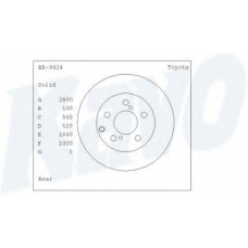 BR-9424 KAVO PARTS Тормозной диск