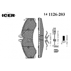 141126-203 ICER Комплект тормозных колодок, дисковый тормоз