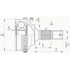 CVJ5499.10 OPEN PARTS Шарнирный комплект, приводной вал