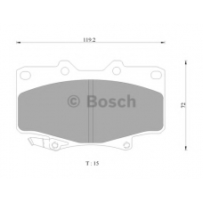 0 986 AB2 073 BOSCH Комплект тормозных колодок, дисковый тормоз