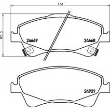 8DB 355 014-881 HELLA PAGID Комплект тормозных колодок, дисковый тормоз