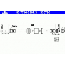 83.7716-0397.3 ATE Тормозной шланг