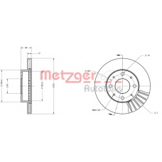 6110545 METZGER Тормозной диск