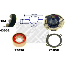 41002 MAPCO Водяной насос + комплект зубчатого ремня