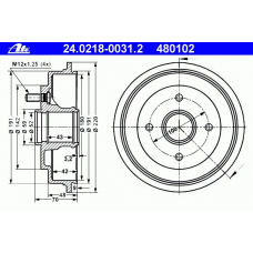24.0218-0031.2 ATE Тормозной барабан
