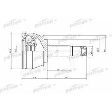 PCV1374 PATRON Шарнирный комплект, приводной вал