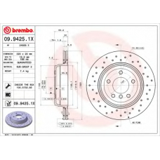 09.9425.1X BREMBO Тормозной диск